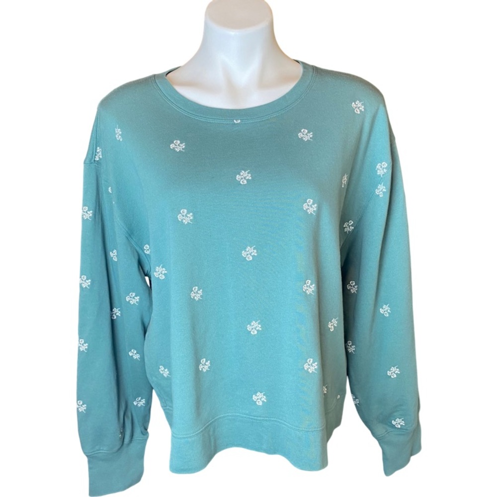 Draper James Gretchen cropped Sweatshirt in Embroidered Viola Size XL